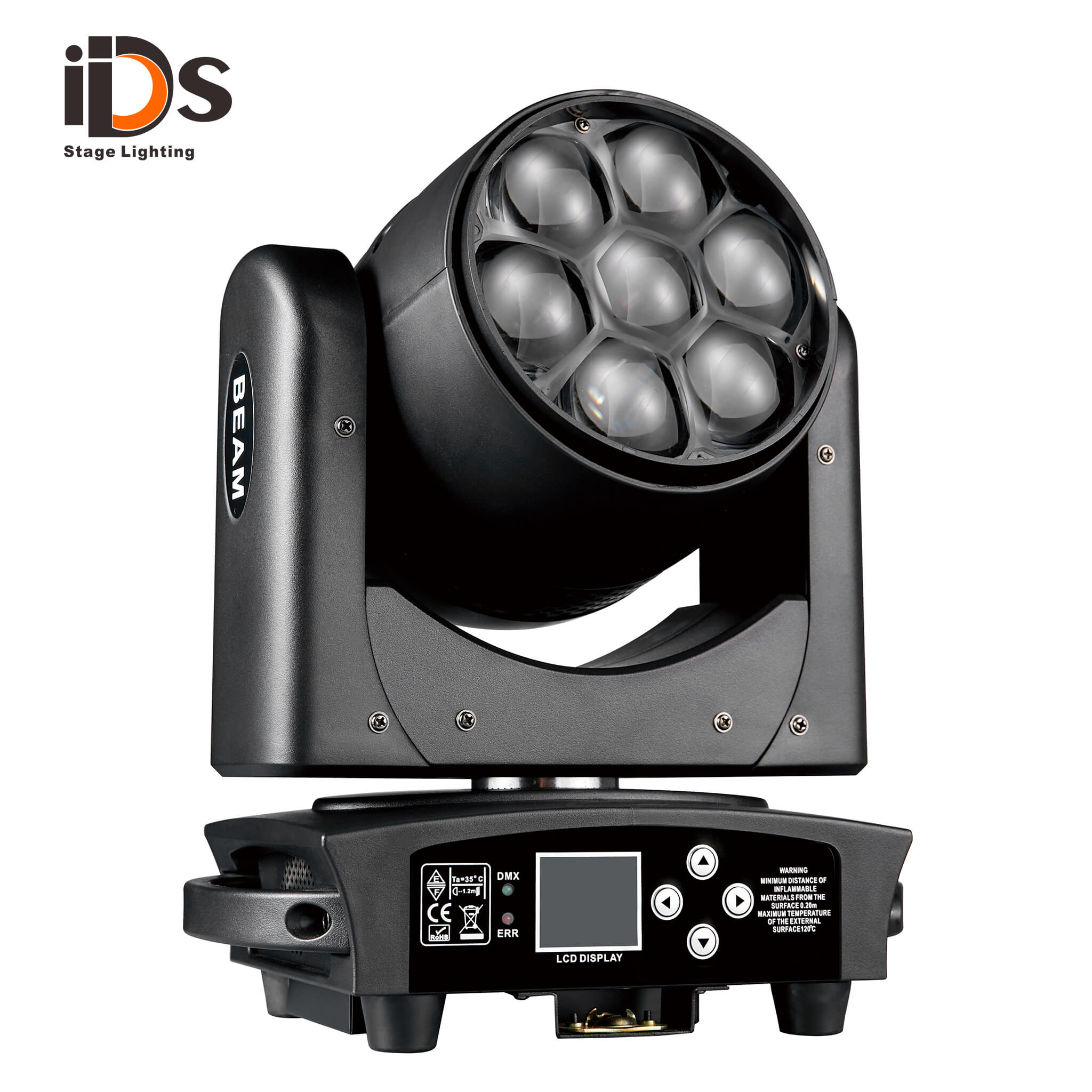 MINI 7x40W Big Bee Eye Color Zoom Moving Head Stage Light