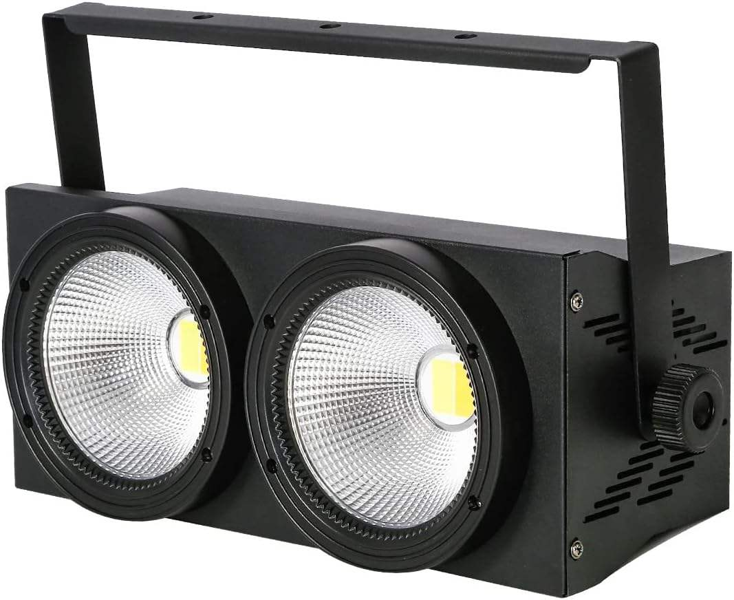TCFUNDY 200W 2-Head COB Par Lights LED Blinder Stage Audience Light Spotlight DMX DJ Light Strobe Lighting